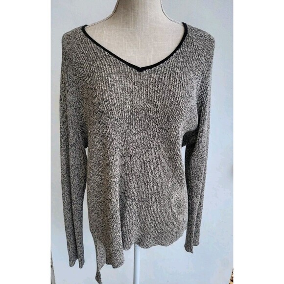 Eileen Fisher Hi-Lo V-Neck Knitted Box Top Sweater Size Xl - Picture 5 of 9